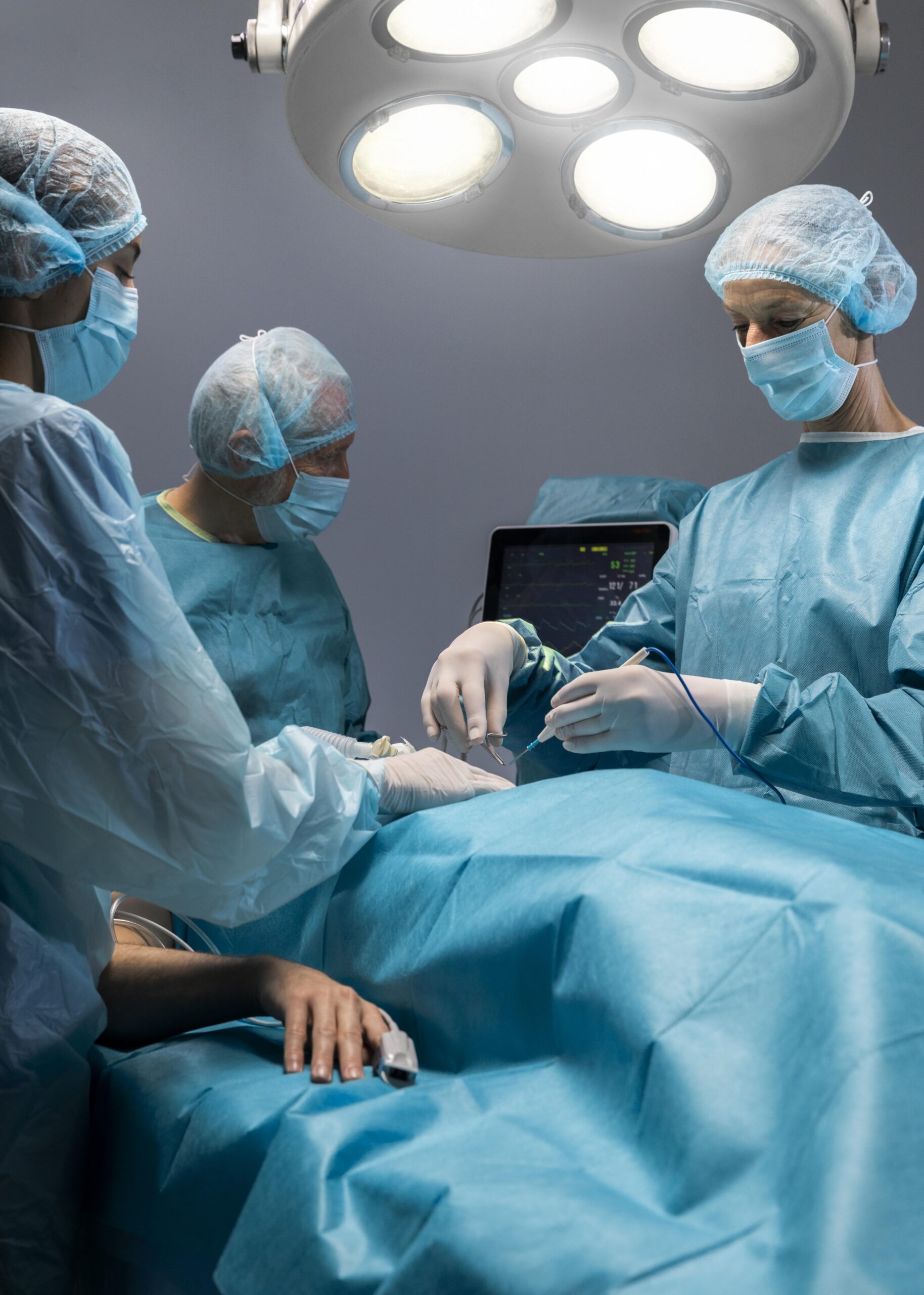 medicos que realizan un procedimiento quirurgico en un paciente